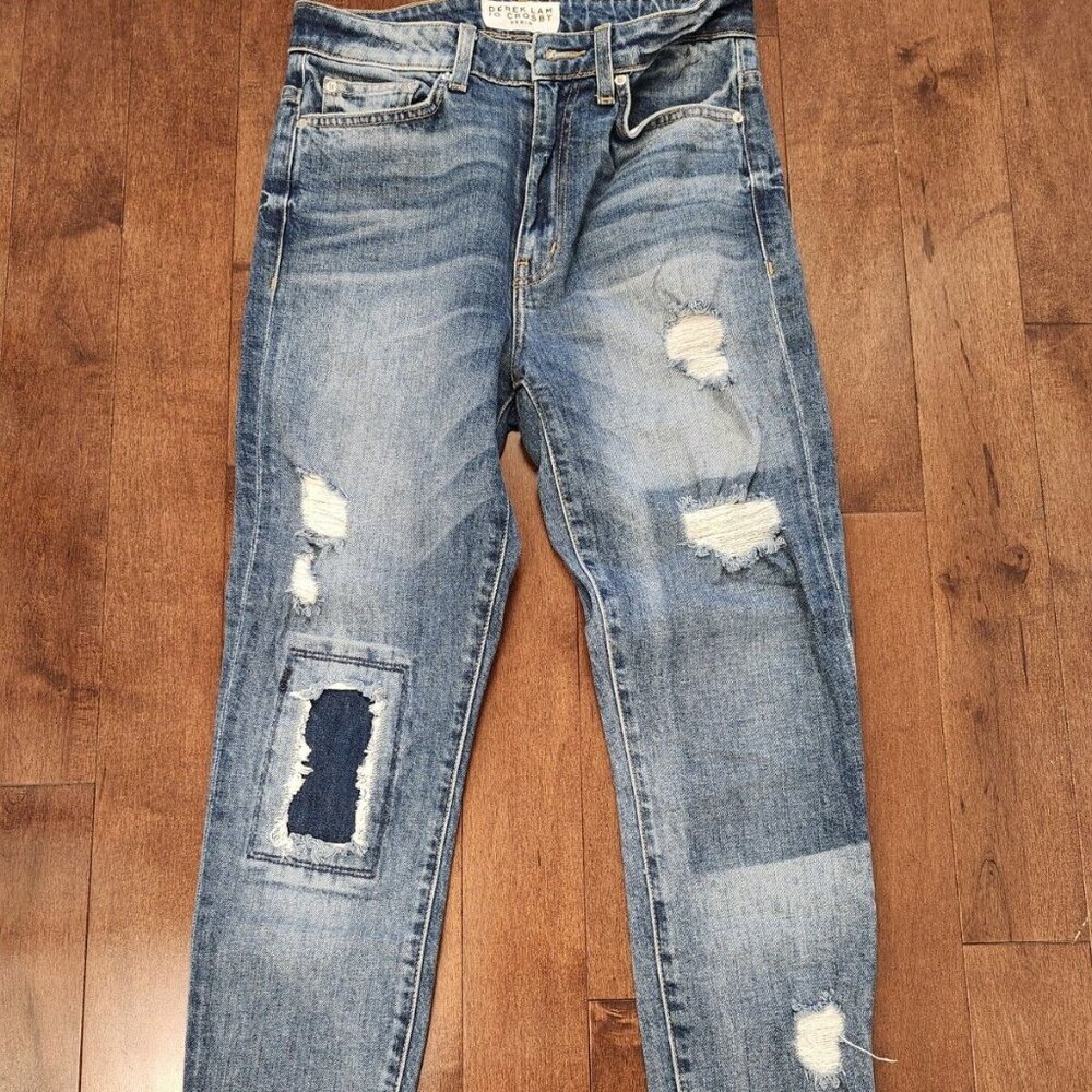 Derek Lam Crosby women's cotton high rise skinny blue jeans in size 27